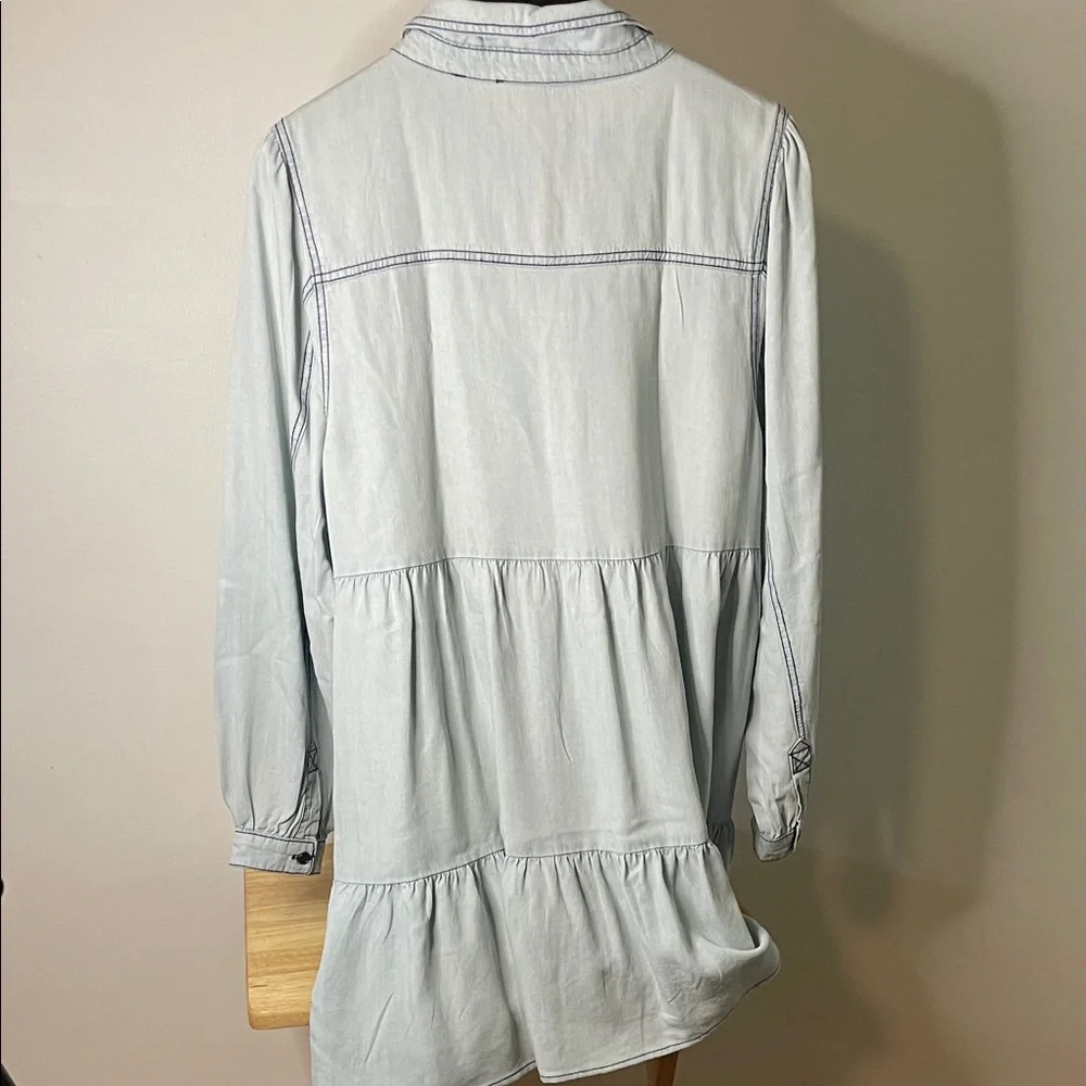 Serra Light Blue Casual Button-Down Dress - Picture 3 of 9